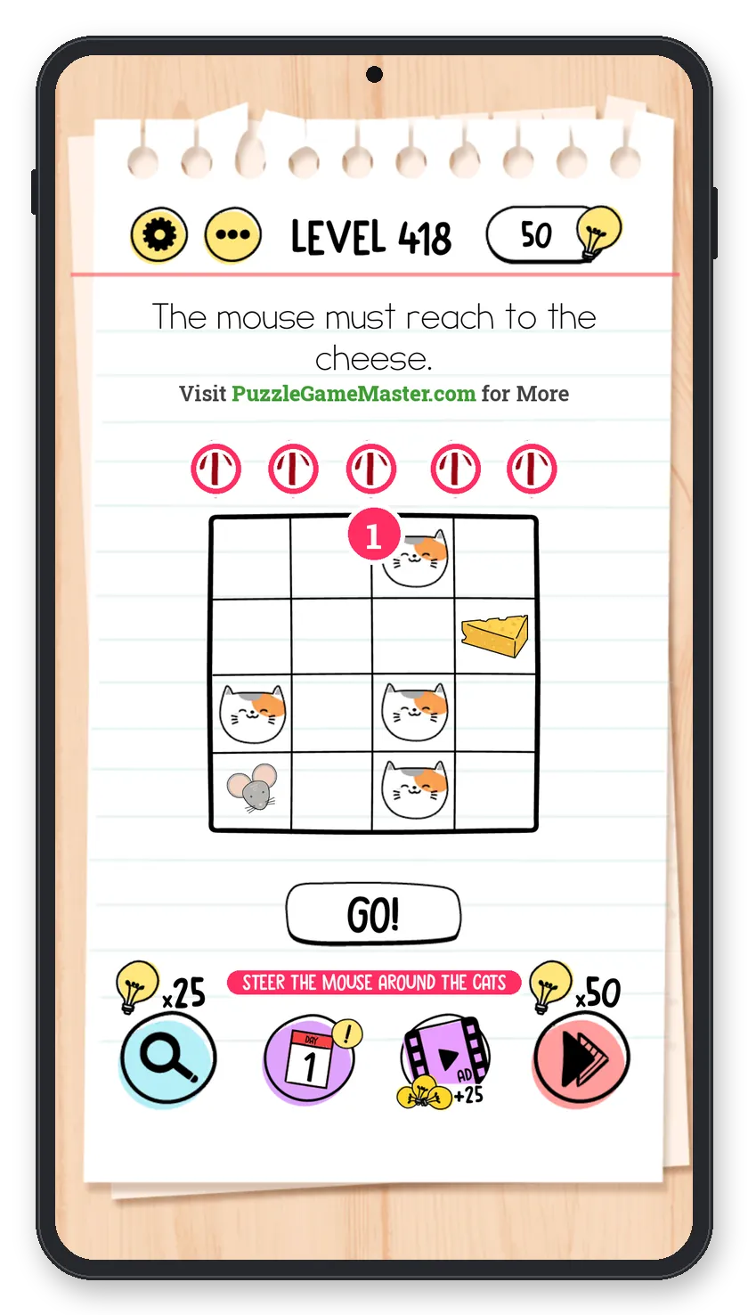 Brain Test: Tricky Puzzles Level 418 step 1: Plan the path