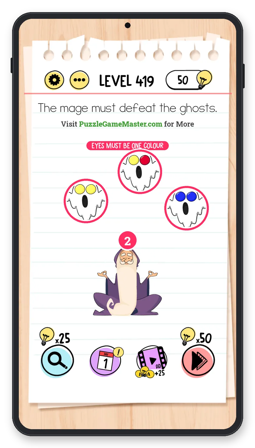 Brain Test: Tricky Puzzles Level 419 step 2: Match the ghosts