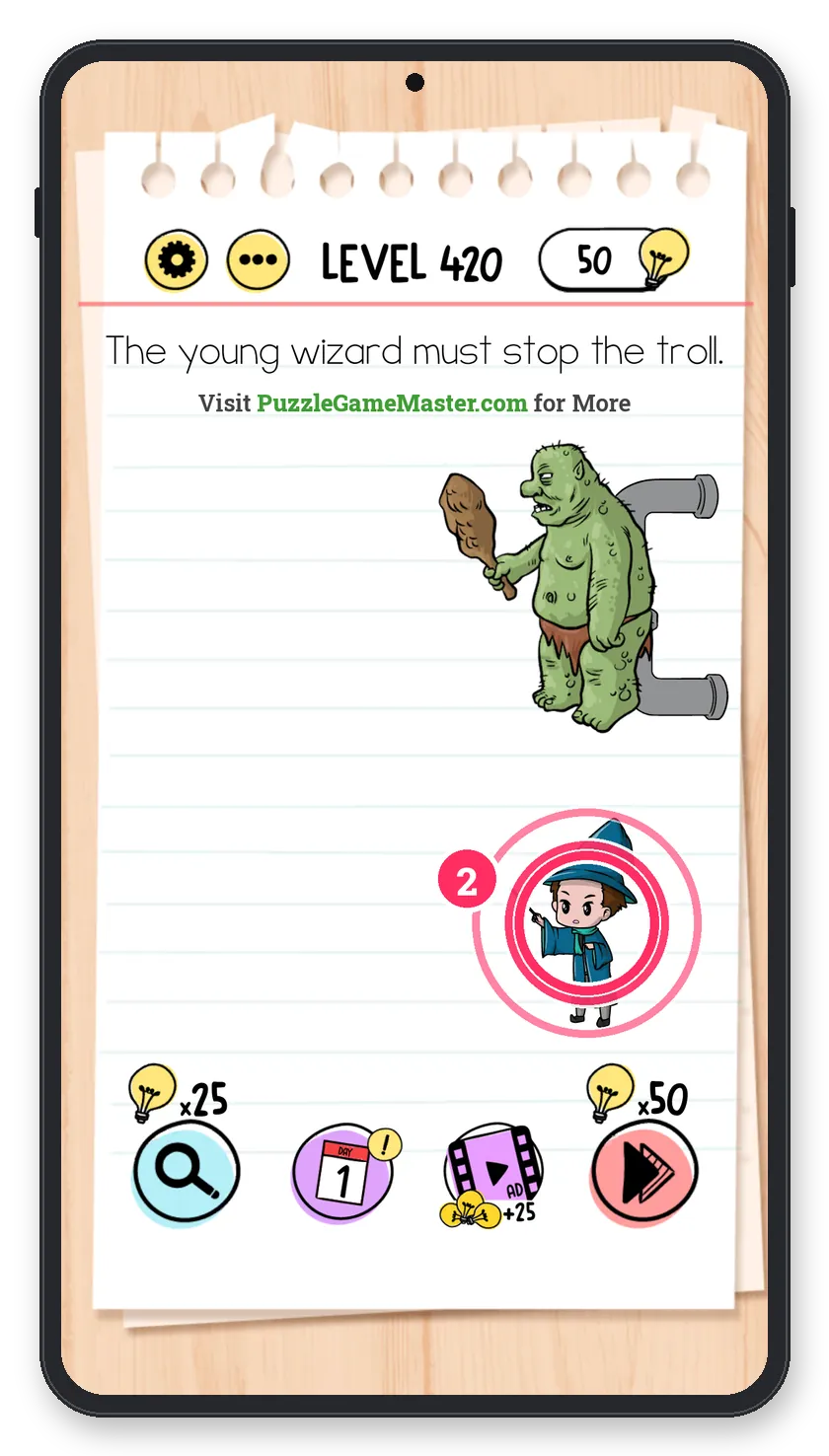 Brain Test: Tricky Puzzles Level 420 step 2: Cast