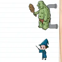 Brain Test: Tricky Puzzles Level 420 answer – The Young Wizard Must Stop the Troll
