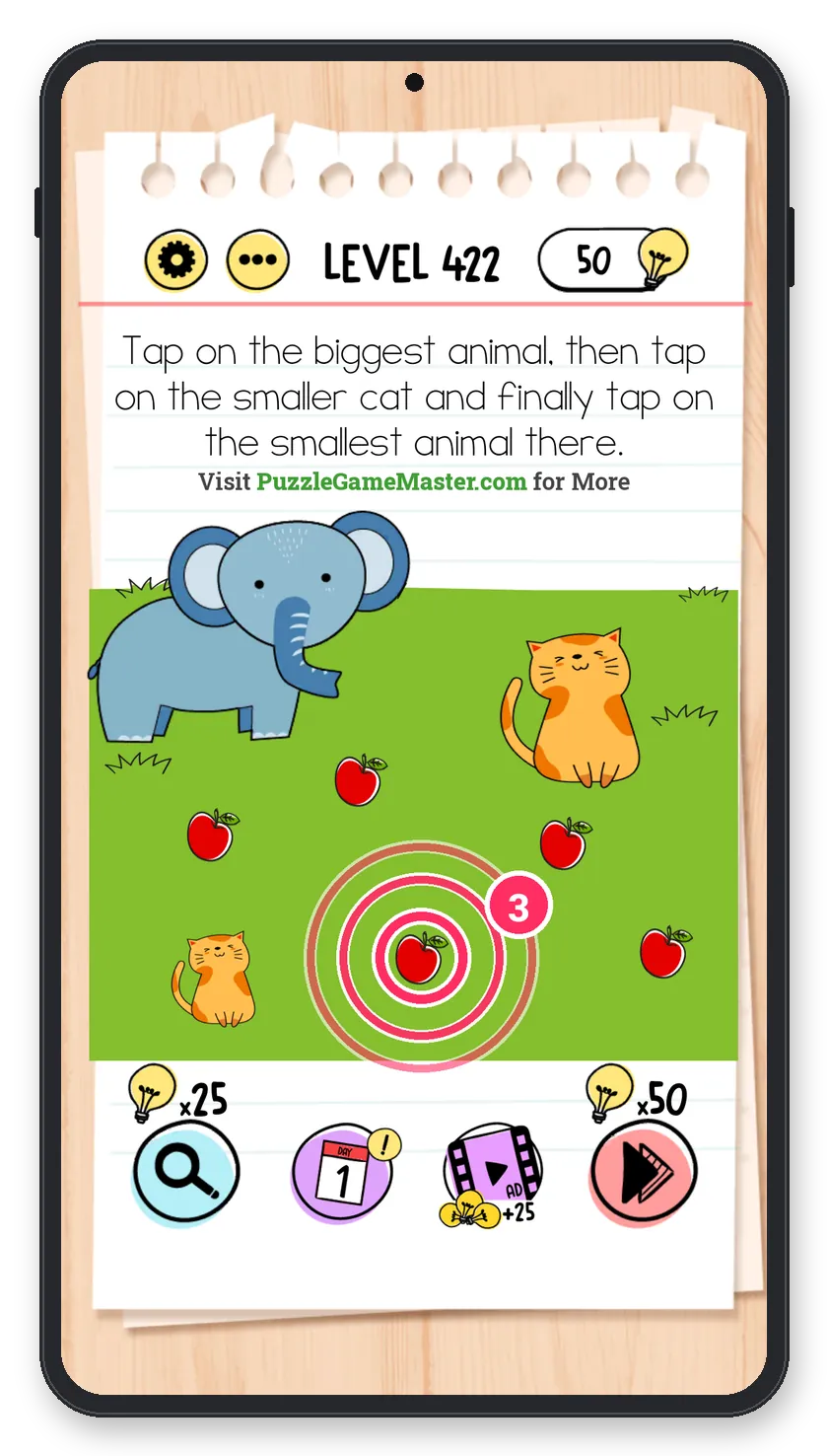 Brain Test: Tricky Puzzles Level 422 step 2: The worm