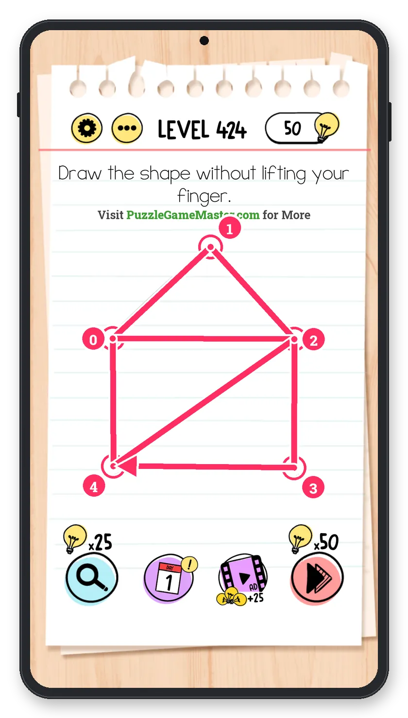 Brain Test: Tricky Puzzles Level 424 answer with steps marked