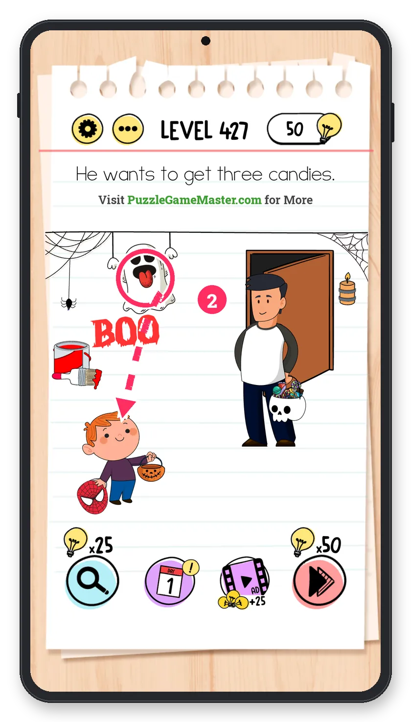 Brain Test: Tricky Puzzles Level 427 step 2: Ghost