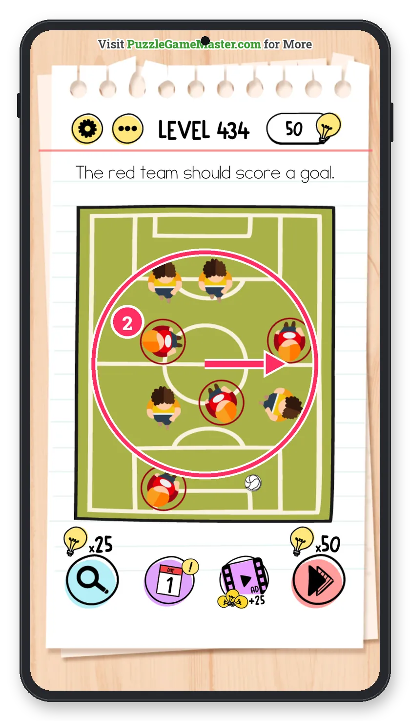 Brain Test: Tricky Puzzles Level 434 step 2: Move the goal