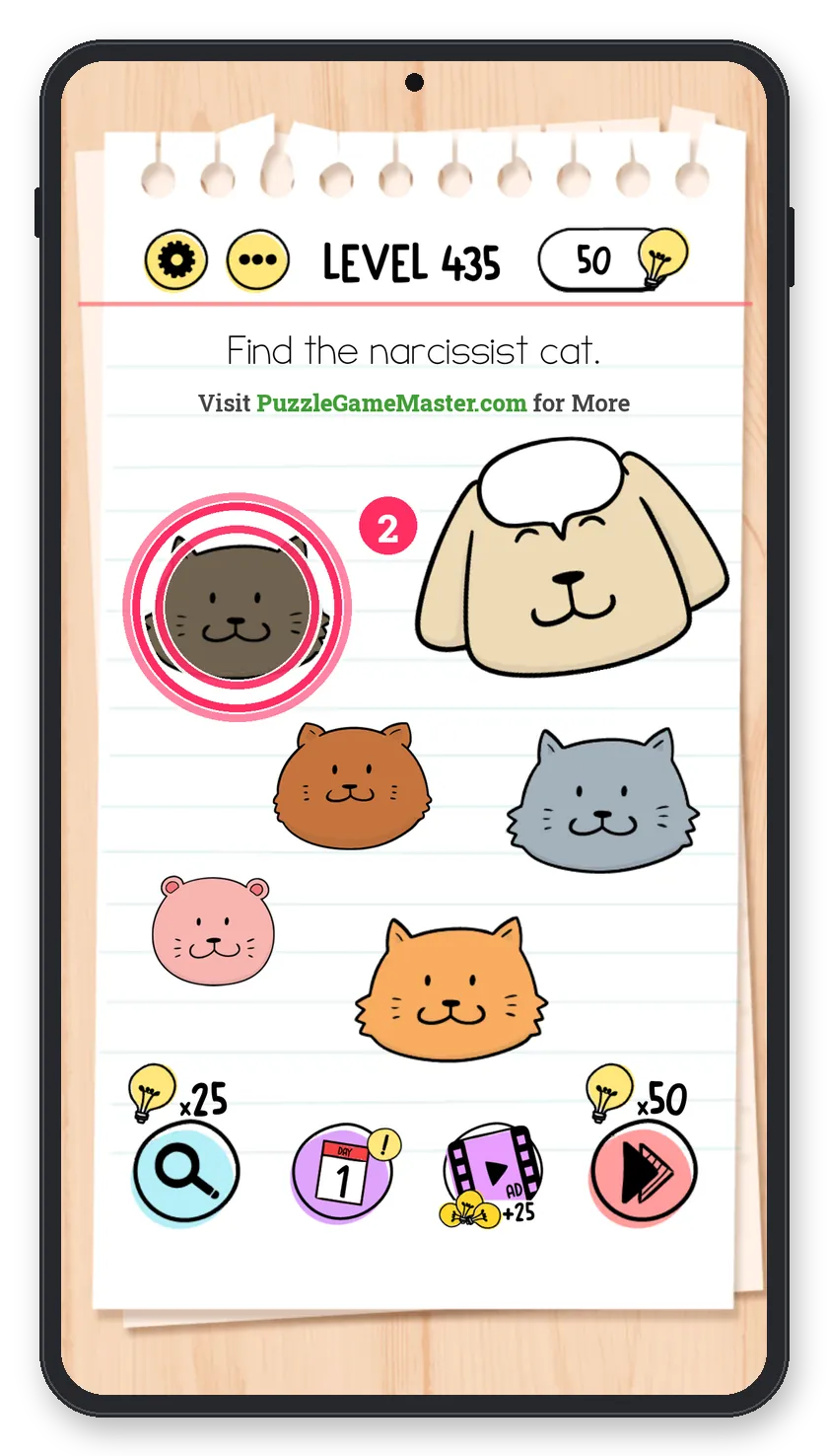 Brain Test: Tricky Puzzles Level 435 step 2: Tap the narcissist