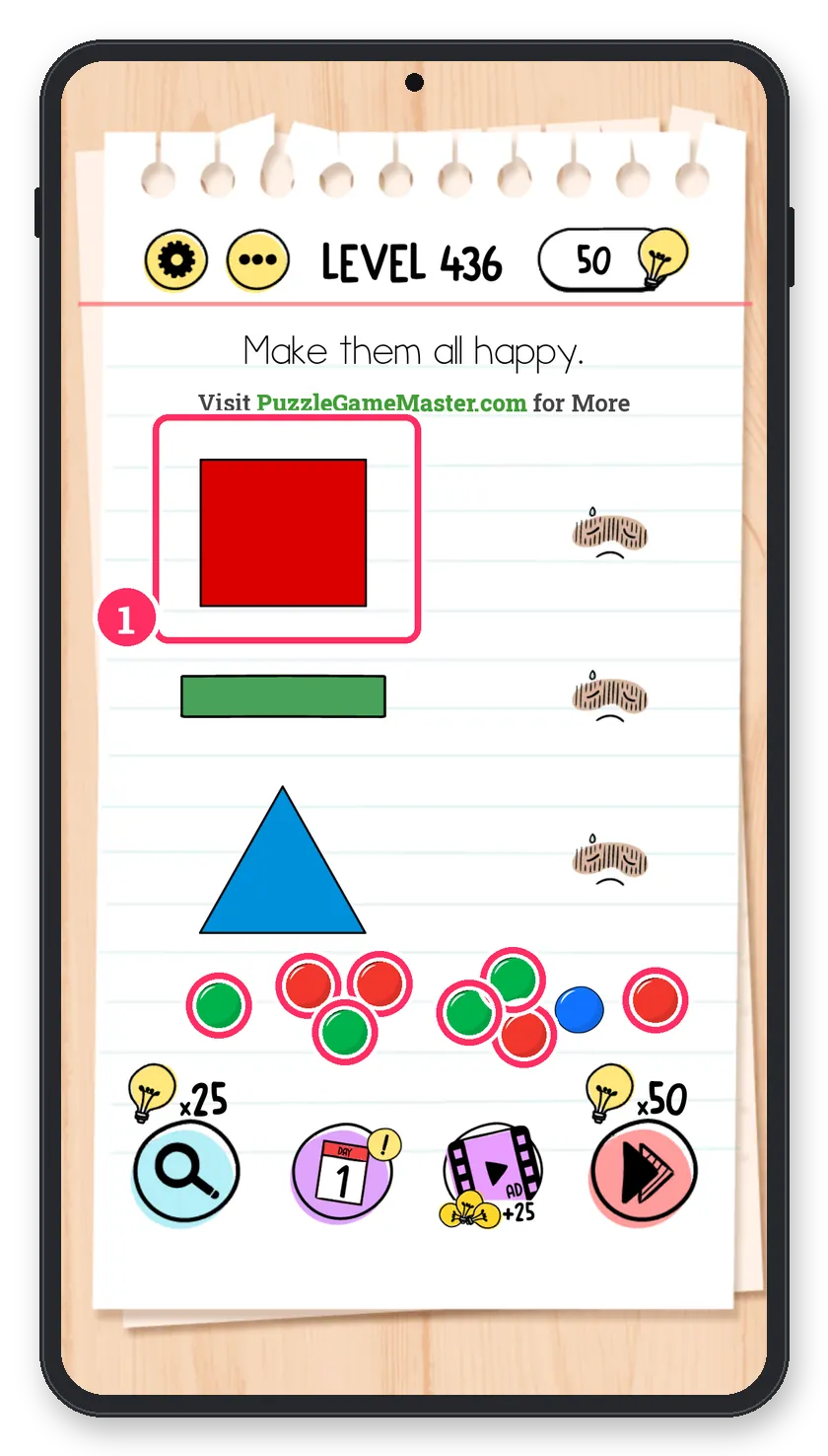 Brain Test: Tricky Puzzles Level 436 step 1: Red and green