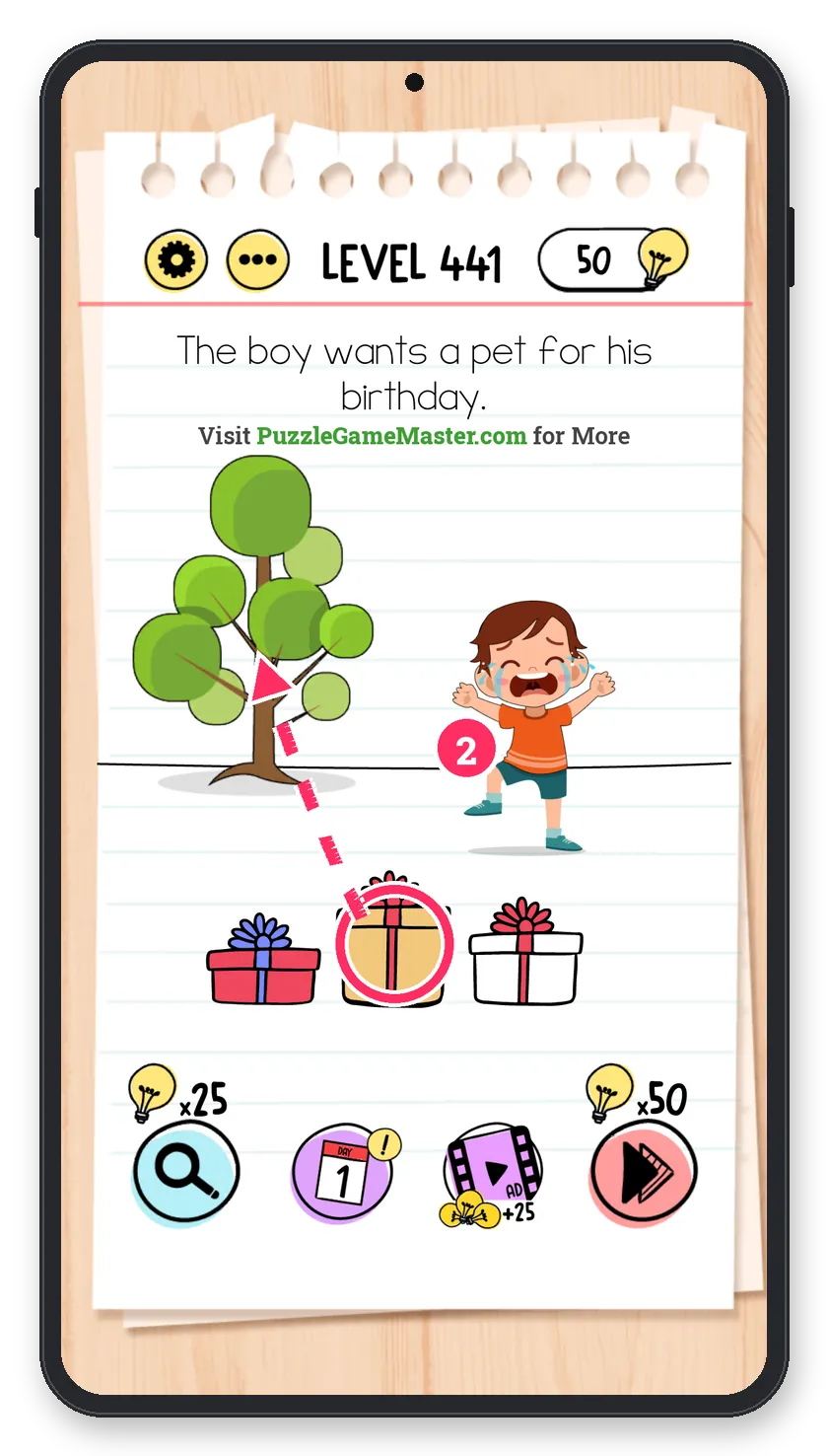 Brain Test: Tricky Puzzles Level 441 step 2: Lure the pet