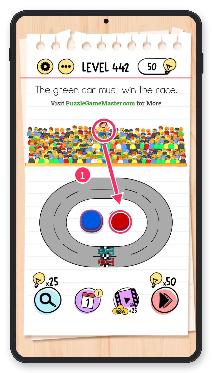 Brain Test: Tricky Puzzles Level 442 answer with steps marked