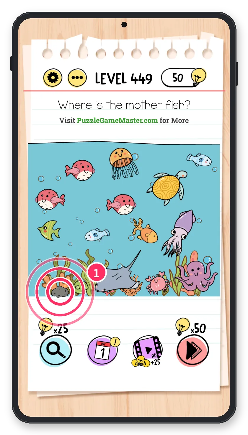 Brain Test: Tricky Puzzles Level 449 step 1: Find the baby