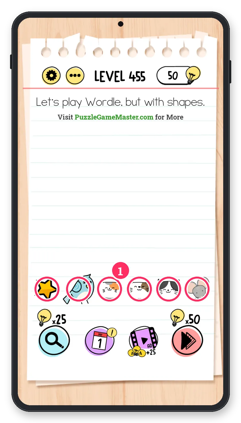 Brain Test: Tricky Puzzles Level 455 step 1: Guess