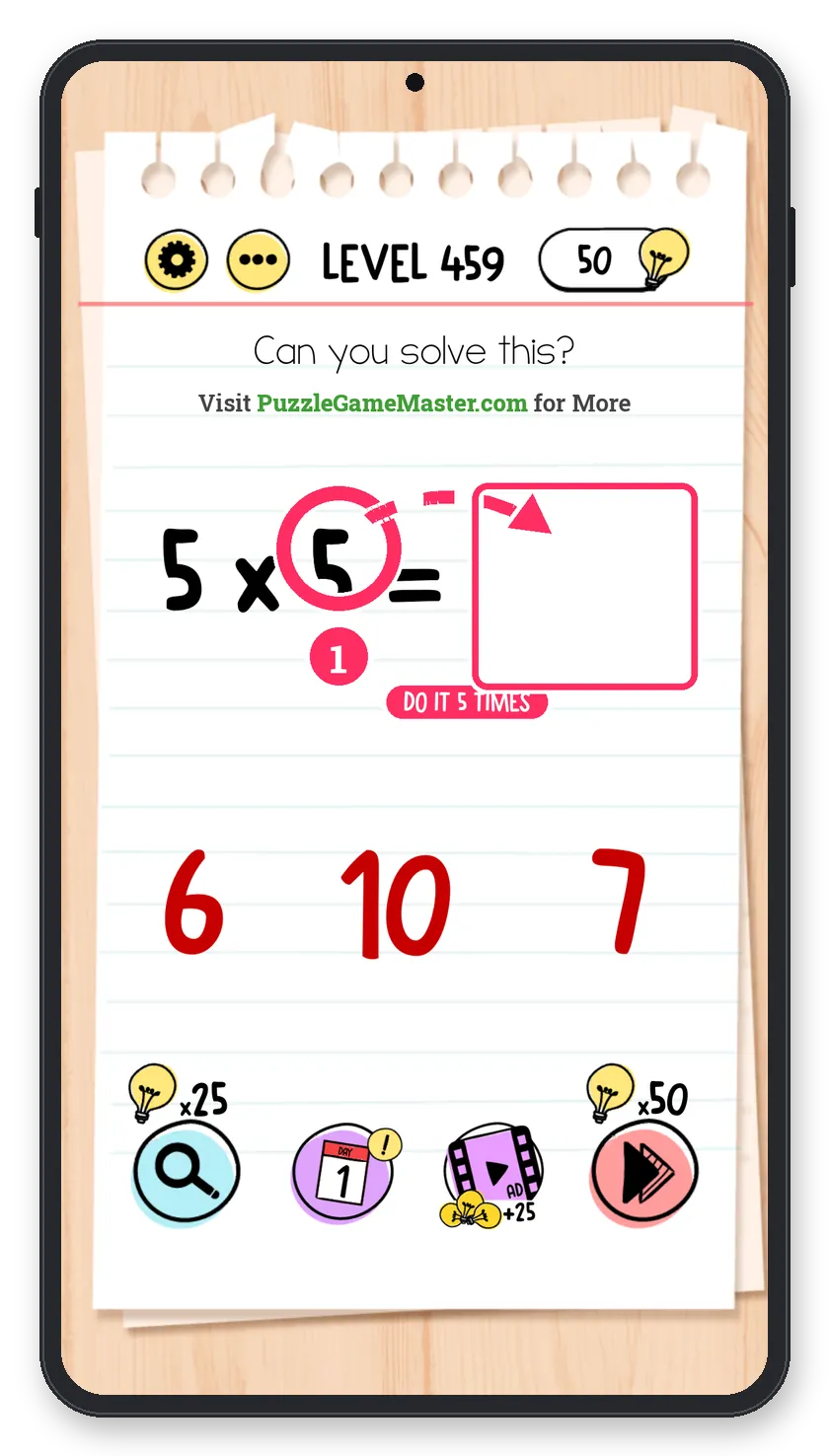 Brain Test: Tricky Puzzles Level 459 answer with steps marked