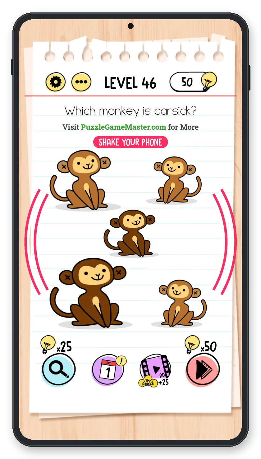 Brain Test: Tricky Puzzles Level 46 answer with steps marked