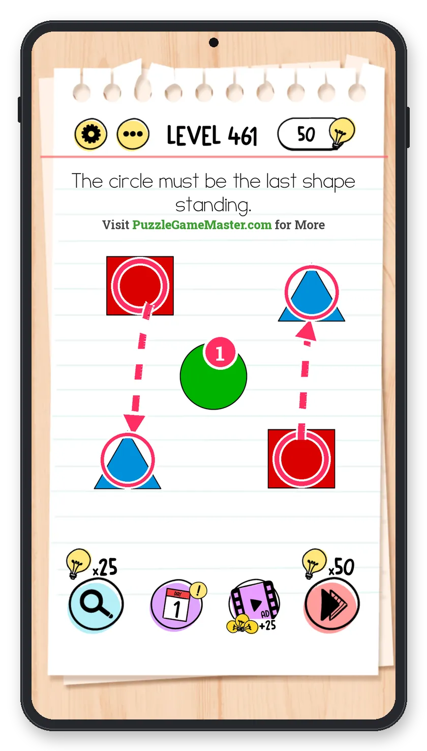 Brain Test: Tricky Puzzles Level 461 step 1: Squares beat triangles