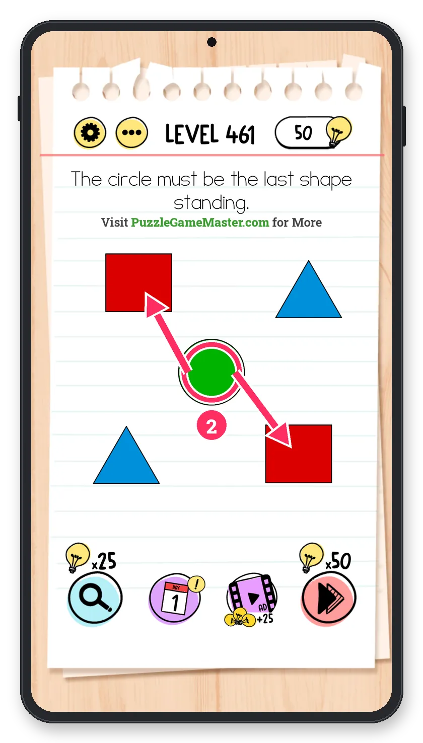 Brain Test: Tricky Puzzles Level 461 step 2: Circle beats squares