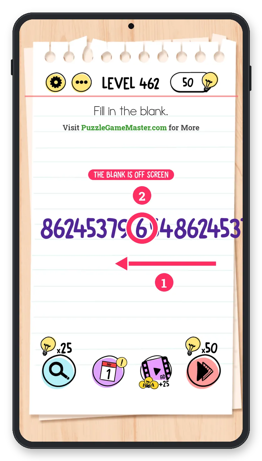 Brain Test: Tricky Puzzles Level 462 answer with steps marked