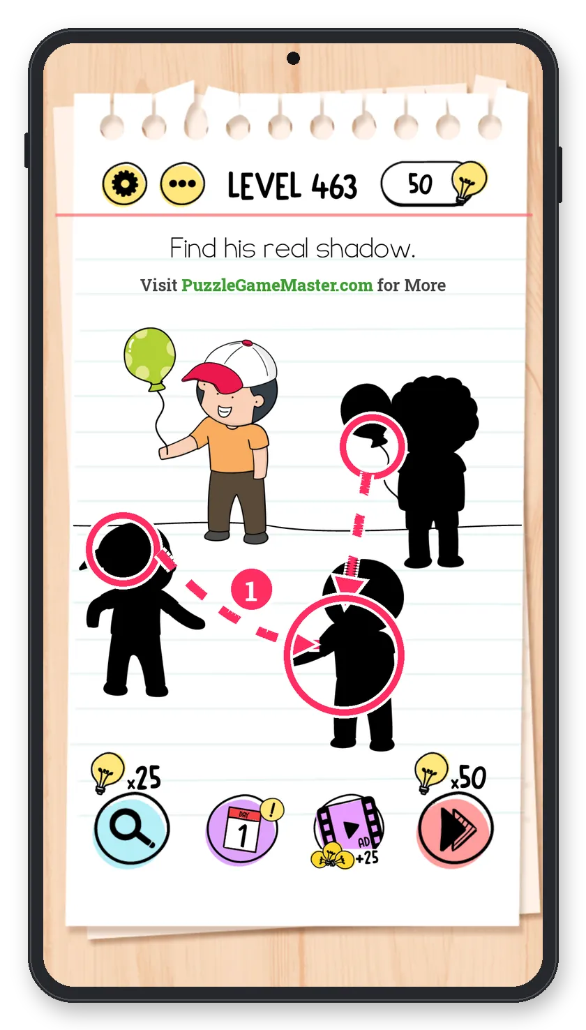 Brain Test: Tricky Puzzles Level 463 answer with steps marked