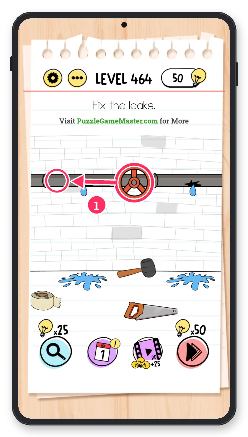 Brain Test: Tricky Puzzles Level 464 answer with steps marked