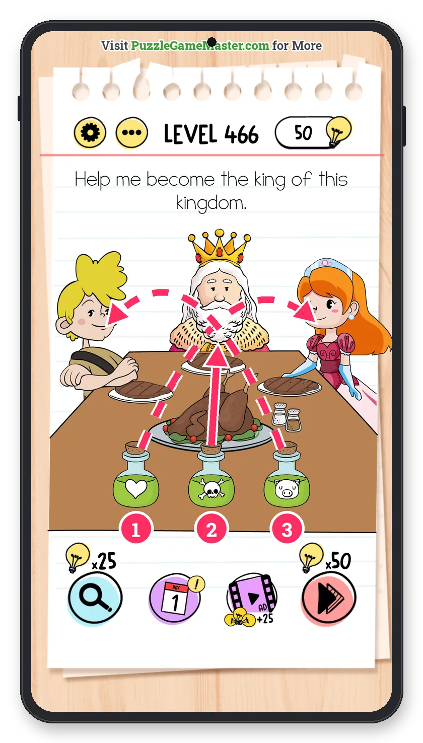 Brain Test: Tricky Puzzles Level 466 answer with steps marked