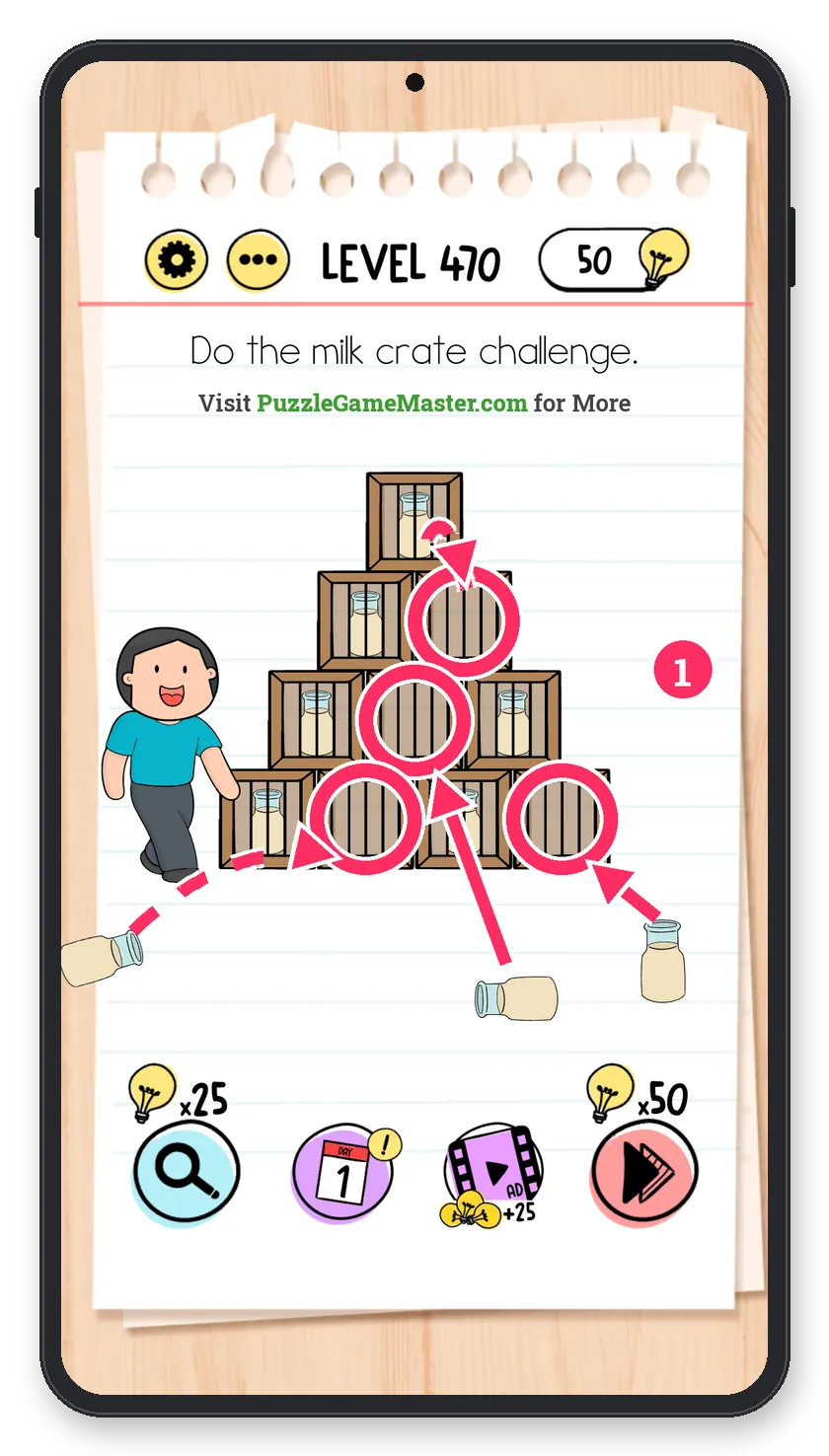 Brain Test: Tricky Puzzles Level 470 answer with steps marked