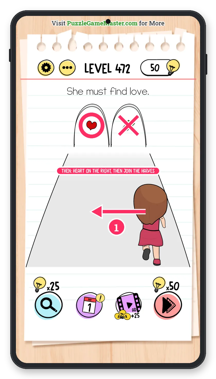 Brain Test: Tricky Puzzles Level 472 answer with steps marked