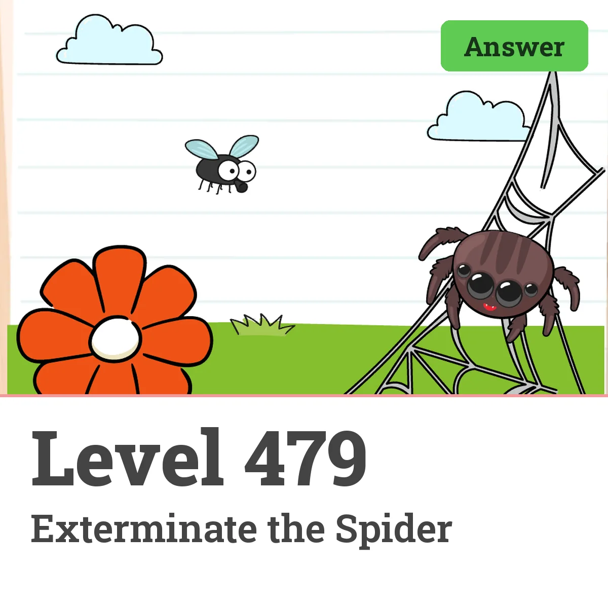 Brain Test: Tricky Puzzles Level 479 answer – Exterminate the Spider