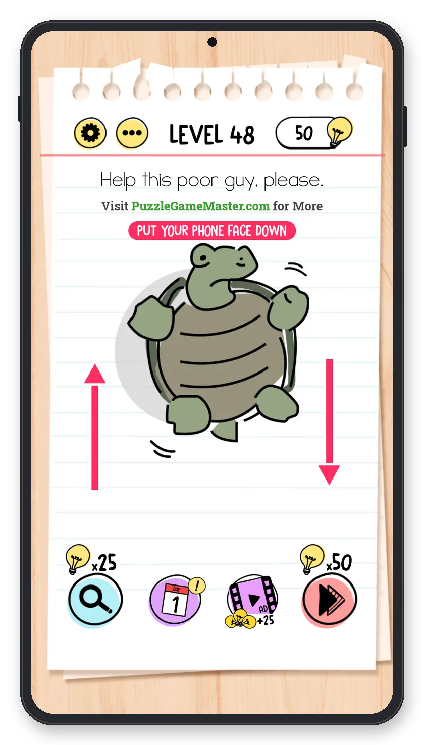 Brain Test: Tricky Puzzles Level 48 answer with steps marked