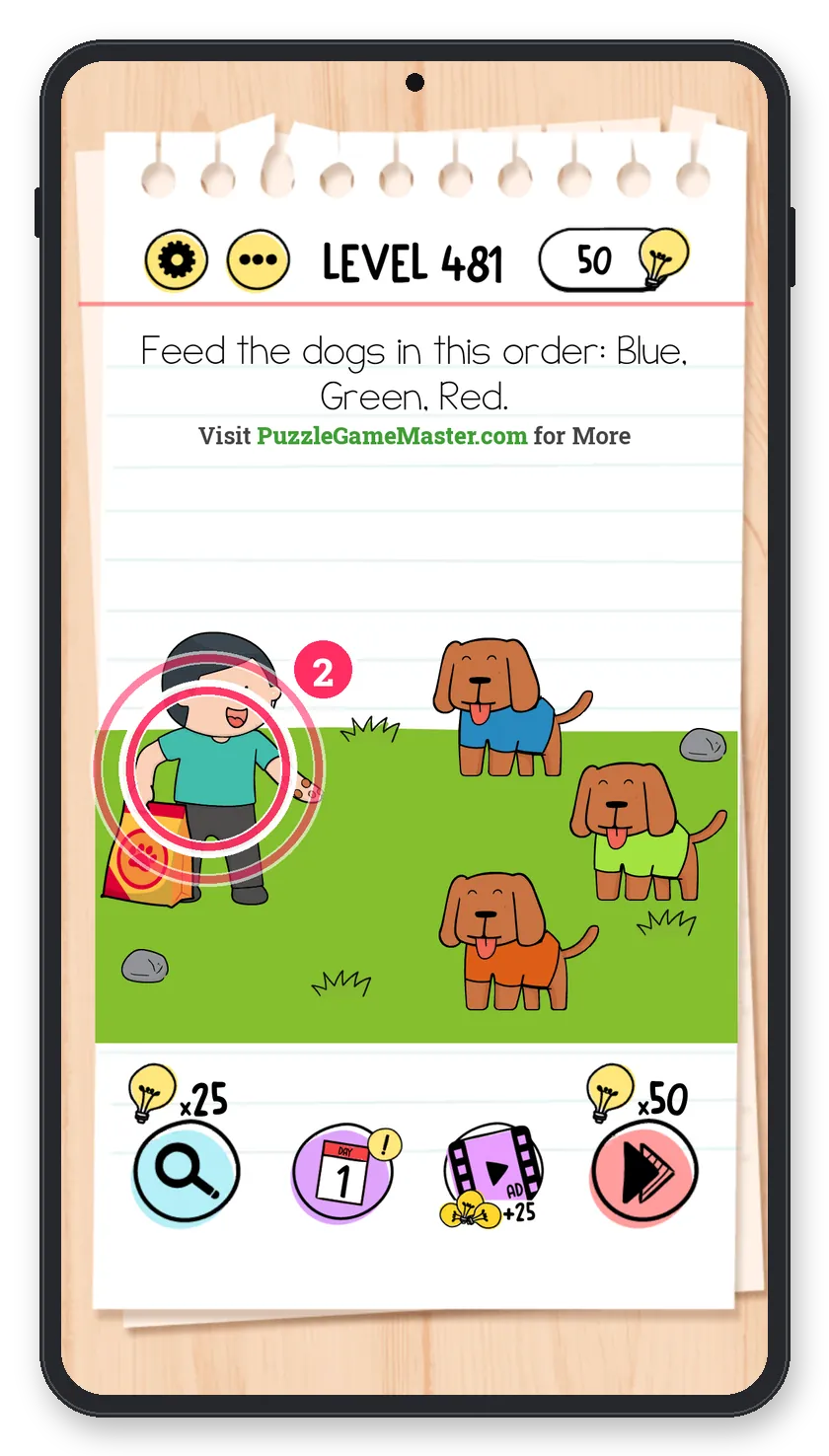 Brain Test: Tricky Puzzles Level 481 step 2: Feed them