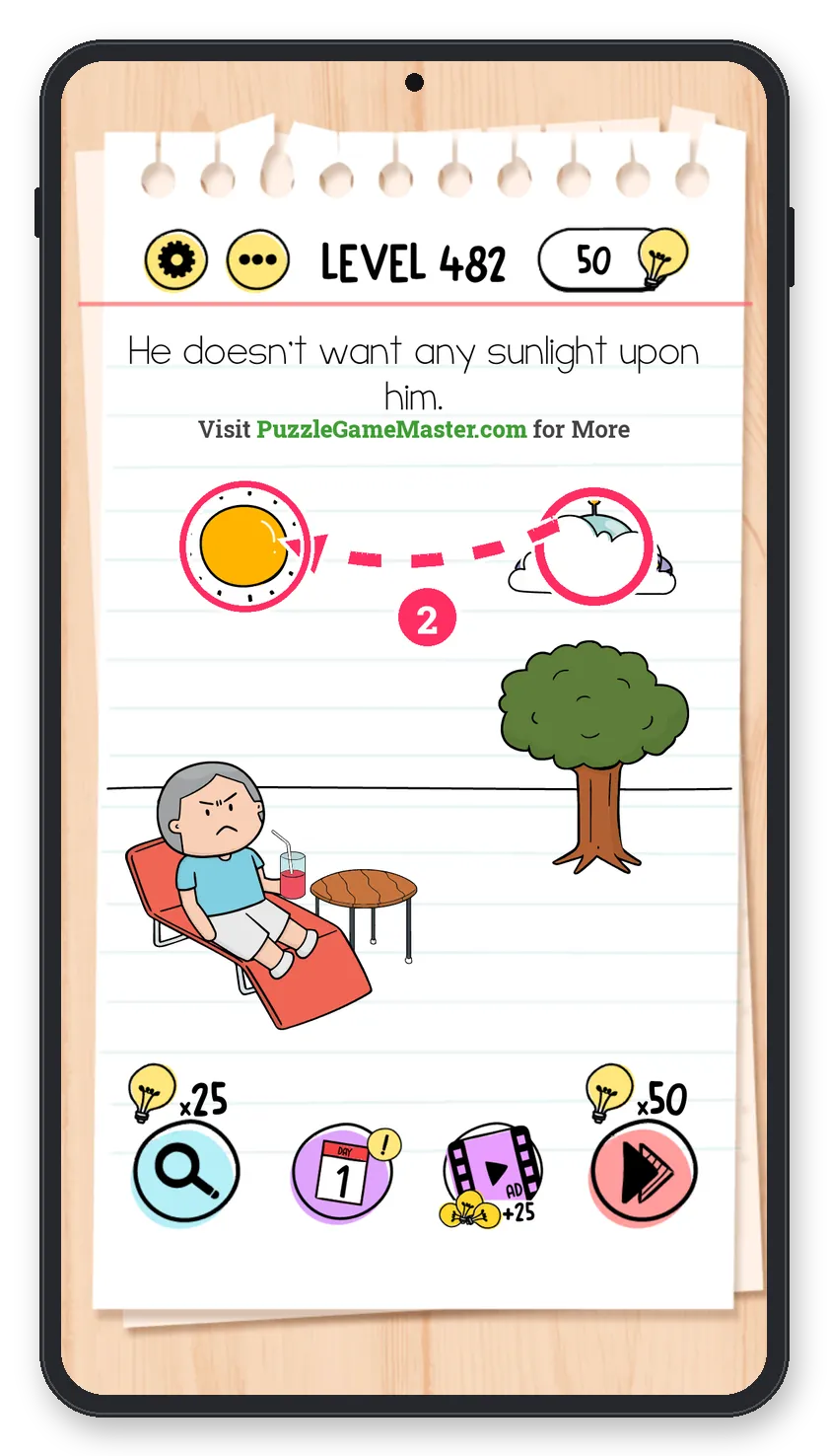 Brain Test: Tricky Puzzles Level 482 step 2: Destroy the sun