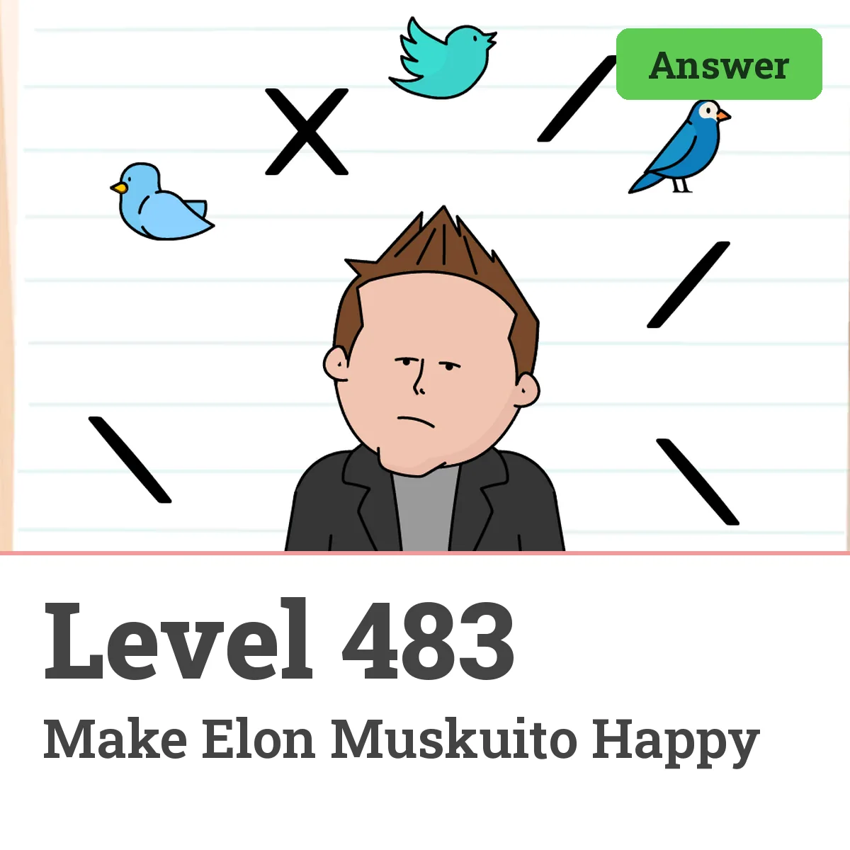 Brain Test: Tricky Puzzles Level 483 answer – Make Elon Muskuito Happy