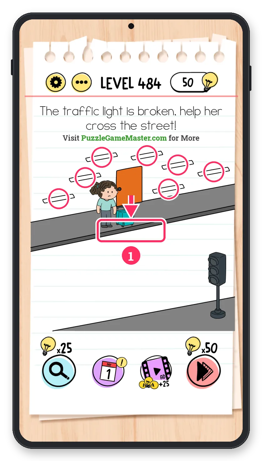 Brain Test: Tricky Puzzles Level 484 answer with steps marked