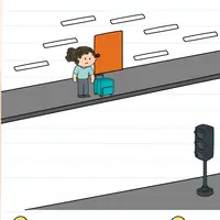 Brain Test: Tricky Puzzles Level 484 answer – The Traffic Light Is Broken, Help Her Cross the Street!