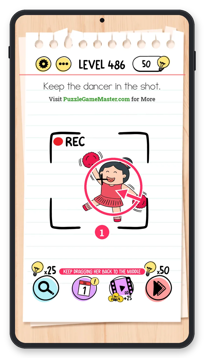 Brain Test: Tricky Puzzles Level 486 answer with steps marked