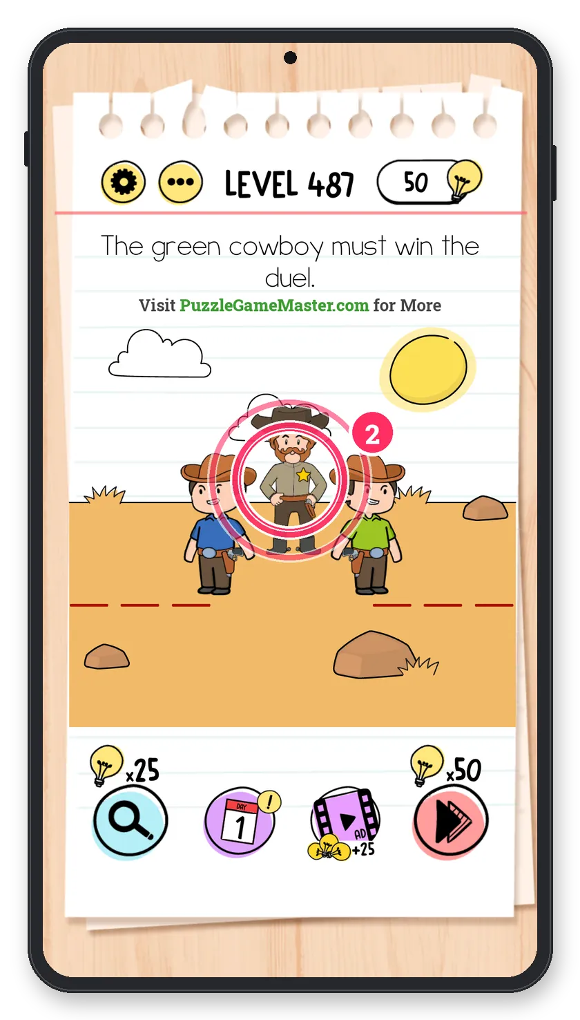 Brain Test: Tricky Puzzles Level 487 step 2: Start