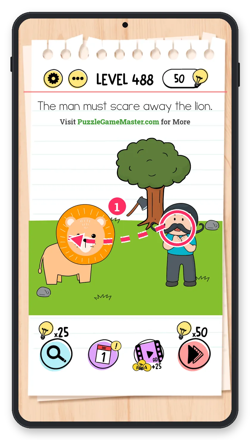 Brain Test: Tricky Puzzles Level 488 answer with steps marked