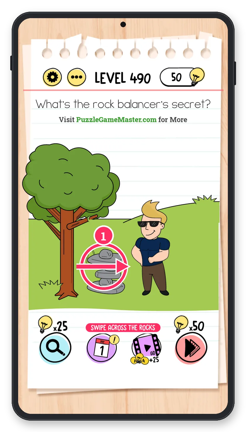 Brain Test: Tricky Puzzles Level 490 answer with steps marked