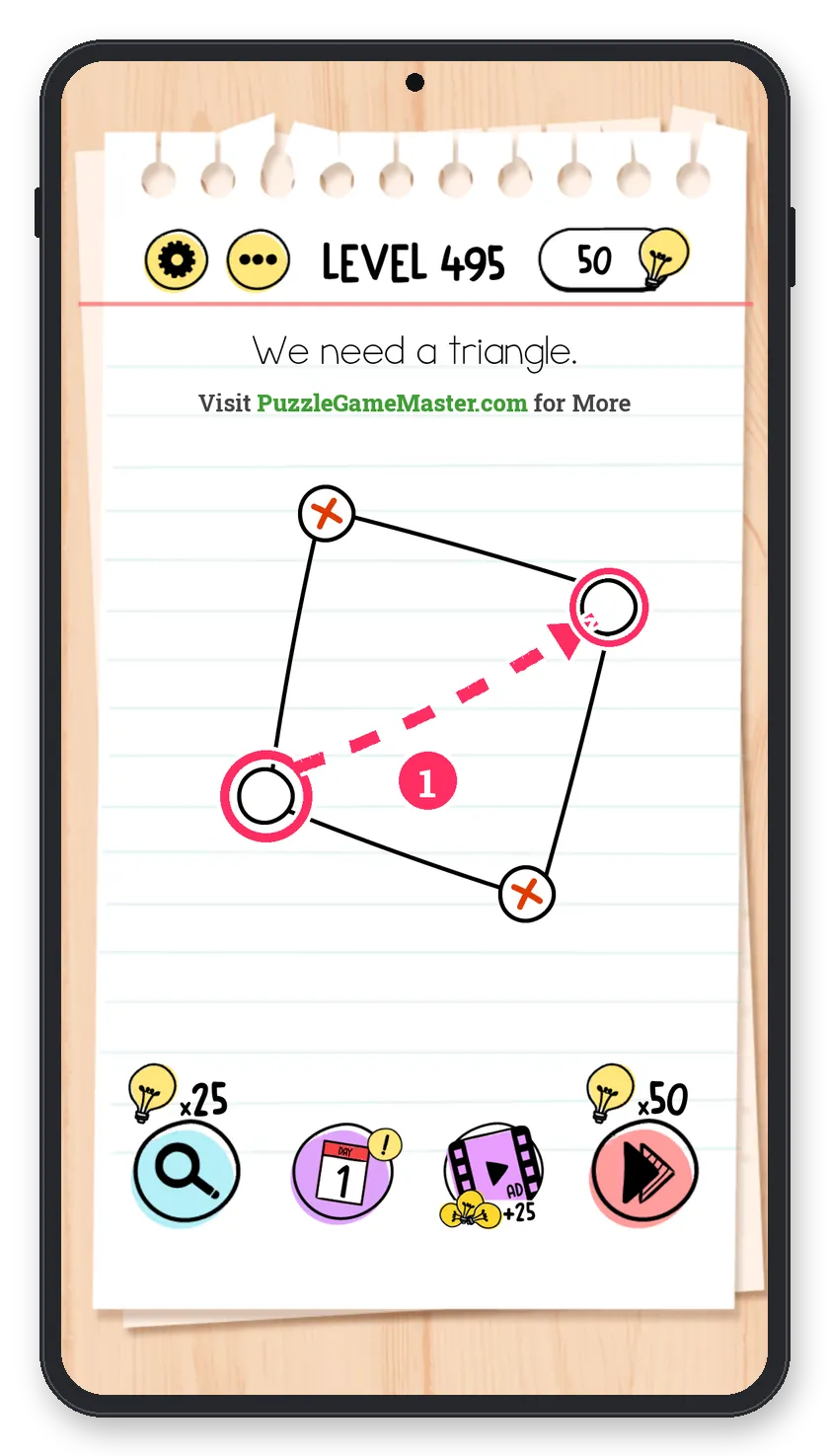 Brain Test: Tricky Puzzles Level 495 answer with steps marked
