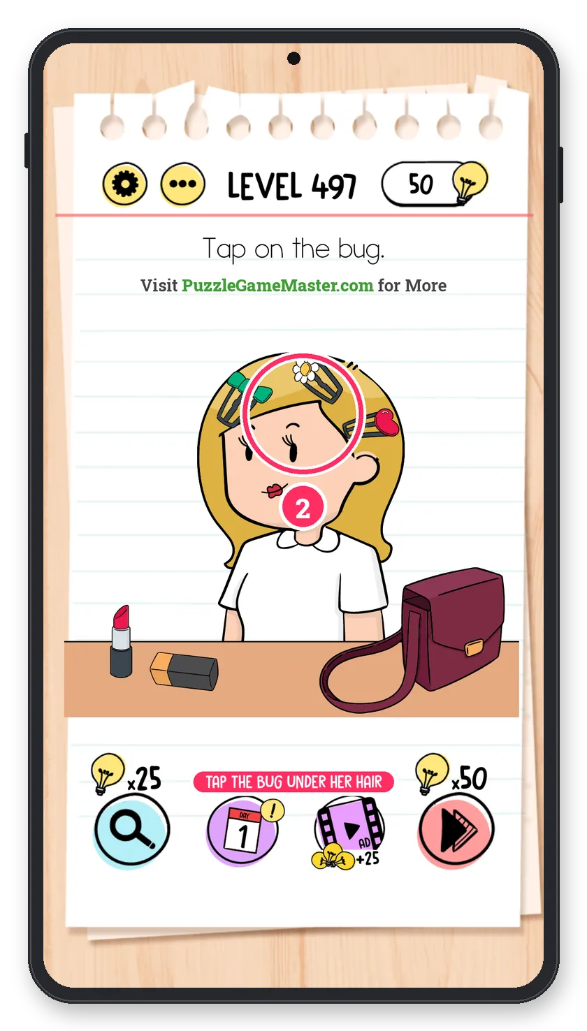 Brain Test: Tricky Puzzles Level 497 step 2: Tap the bug