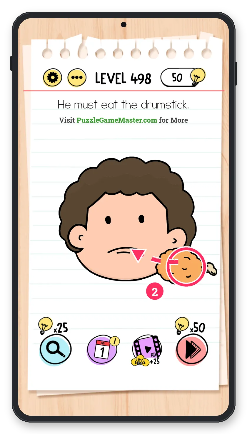 Brain Test: Tricky Puzzles Level 498 step 2: Feed him