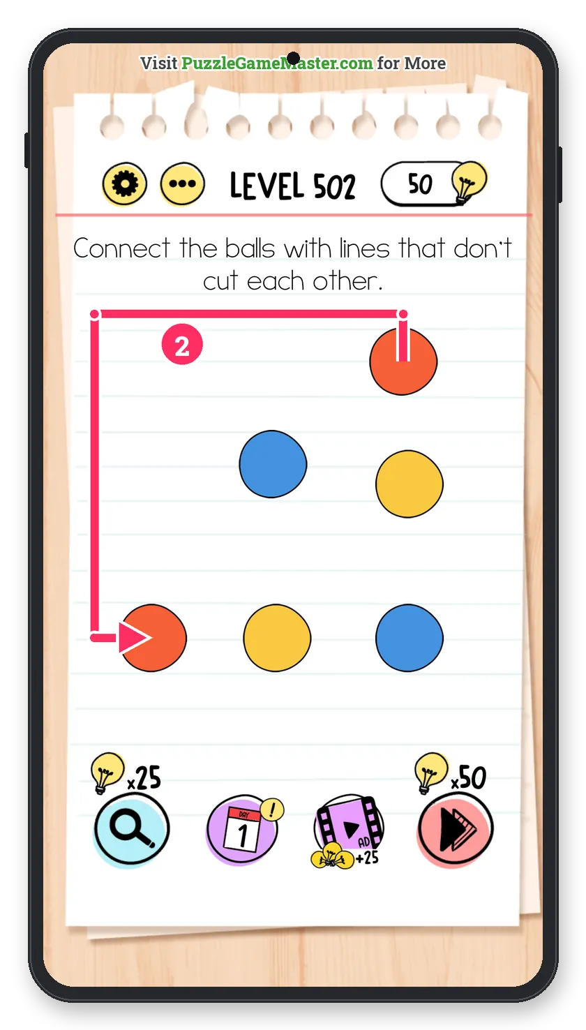Brain Test: Tricky Puzzles Level 502 step 2: Red