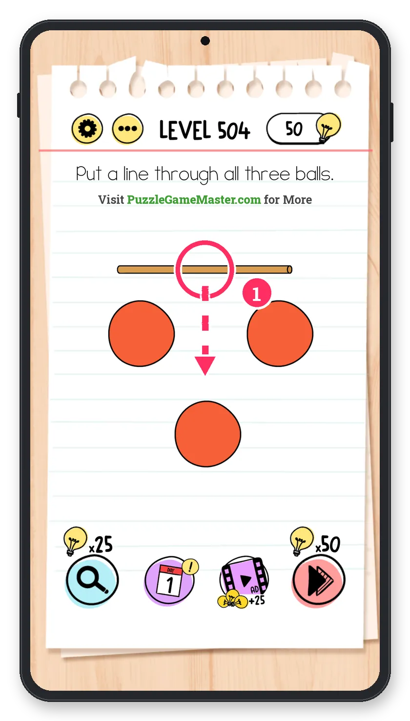 Brain Test: Tricky Puzzles Level 504 step 1: Break the stick