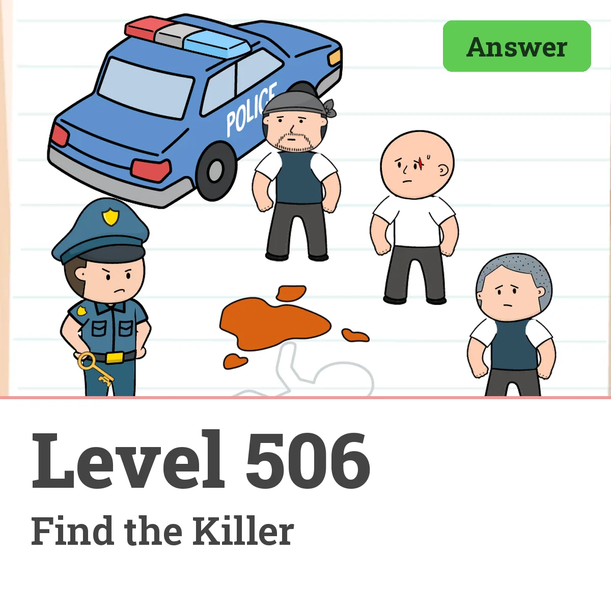 Brain Test: Tricky Puzzles Level 506 answer – Find the Killer