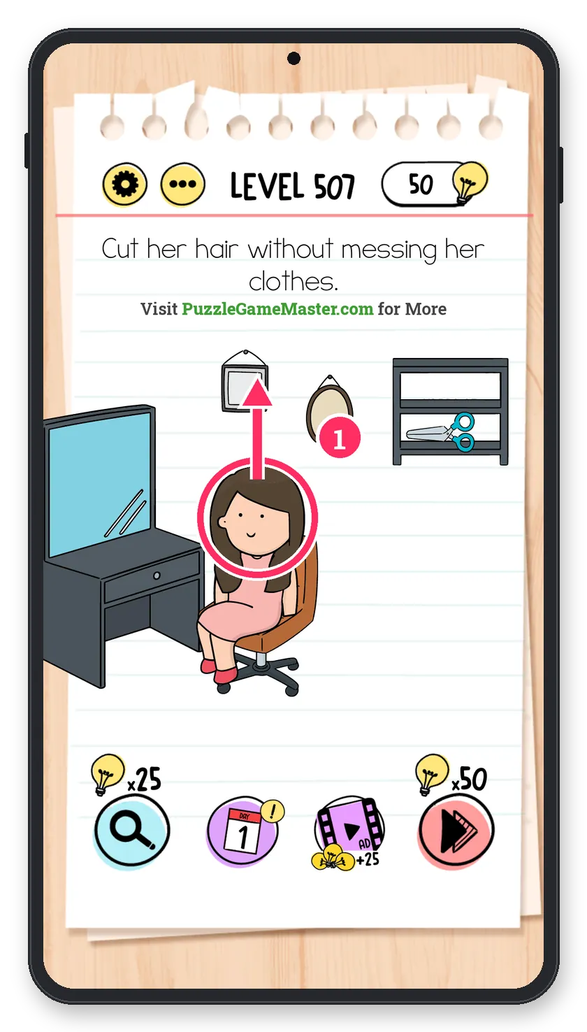 Brain Test: Tricky Puzzles Level 507 step 1: Stretch the neck