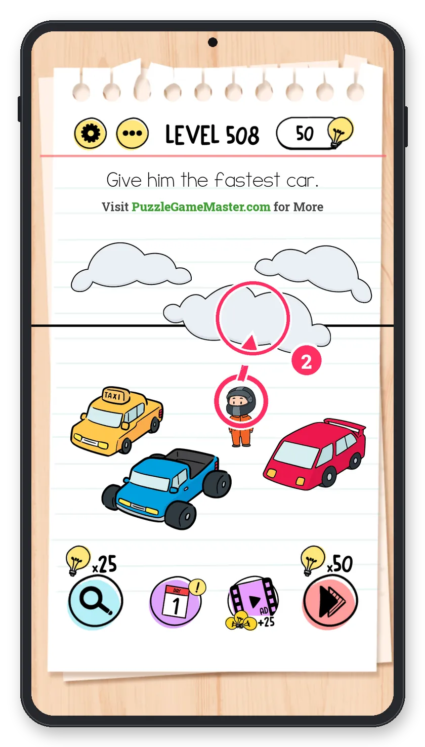 Brain Test: Tricky Puzzles Level 508 step 2: Give him the car