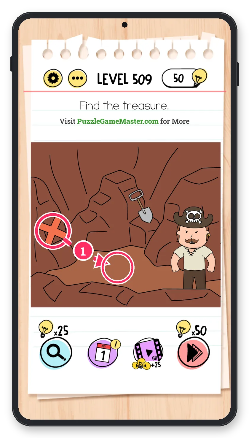 Brain Test: Tricky Puzzles Level 509 step 1: Move the X