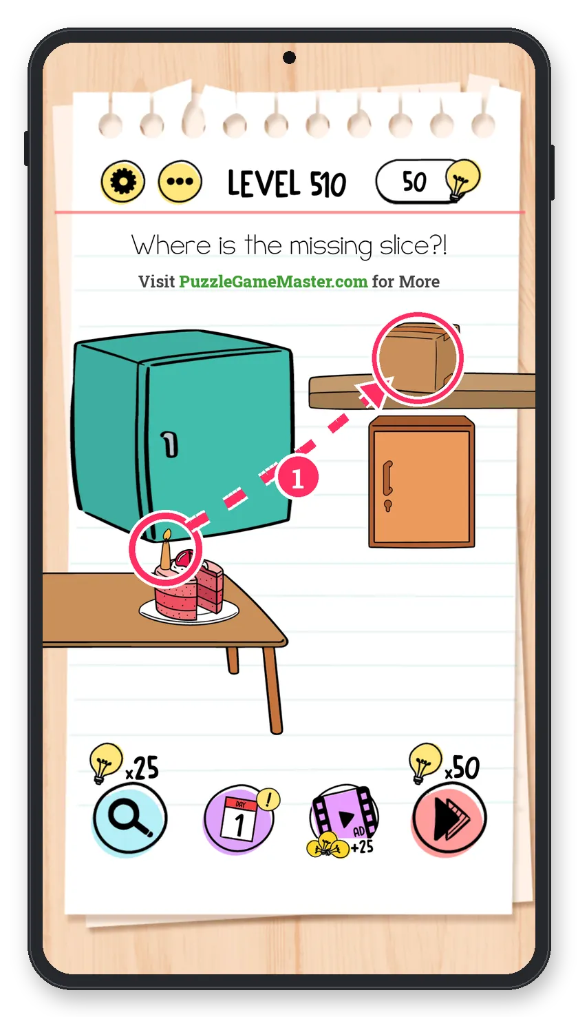 Brain Test: Tricky Puzzles Level 510 answer with steps marked