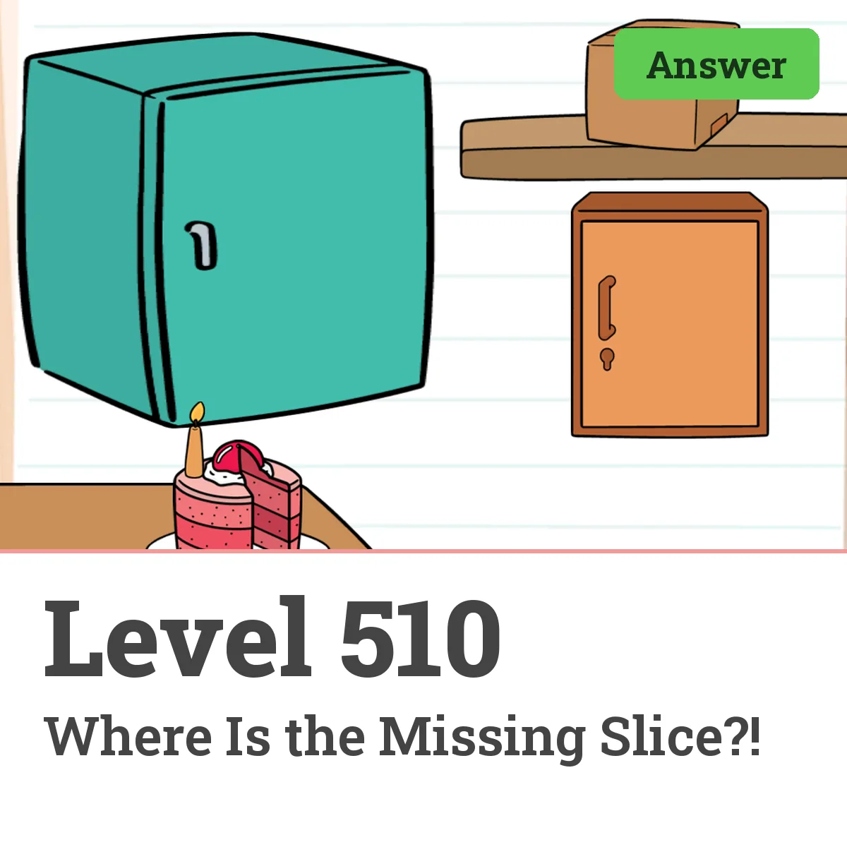 Brain Test: Tricky Puzzles Level 510 answer – Where Is the Missing Slice?!