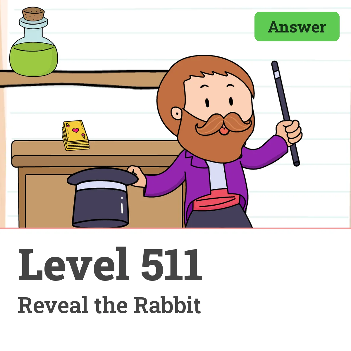 Brain Test: Tricky Puzzles Level 511 answer – Reveal the Rabbit
