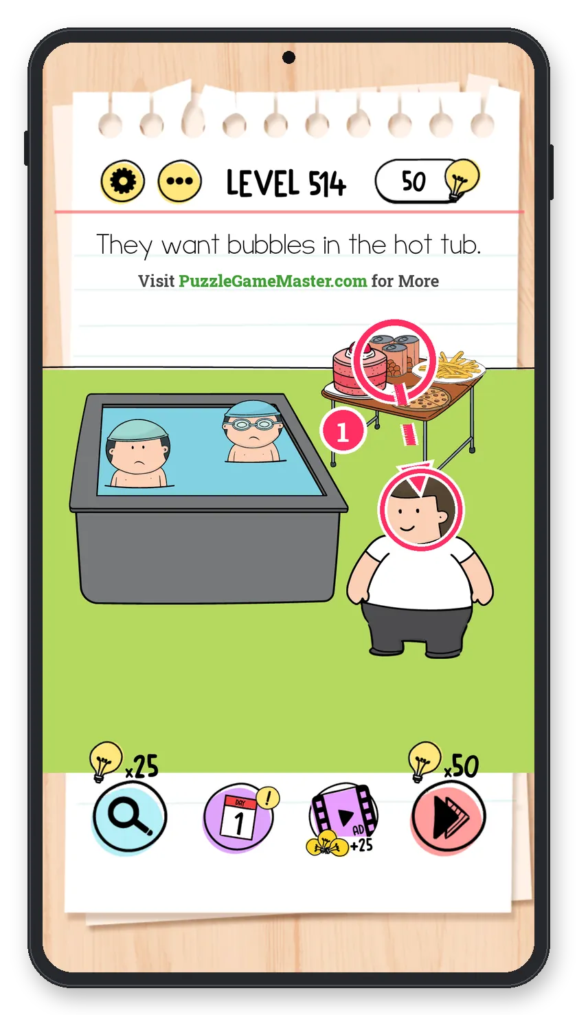 Brain Test: Tricky Puzzles Level 514 step 1: Feed him