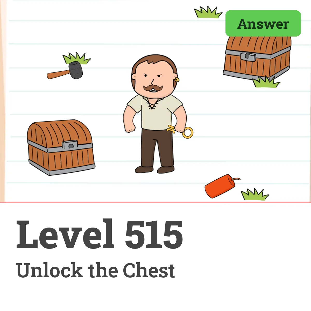 Brain Test: Tricky Puzzles Level 515 answer – Unlock the Chest