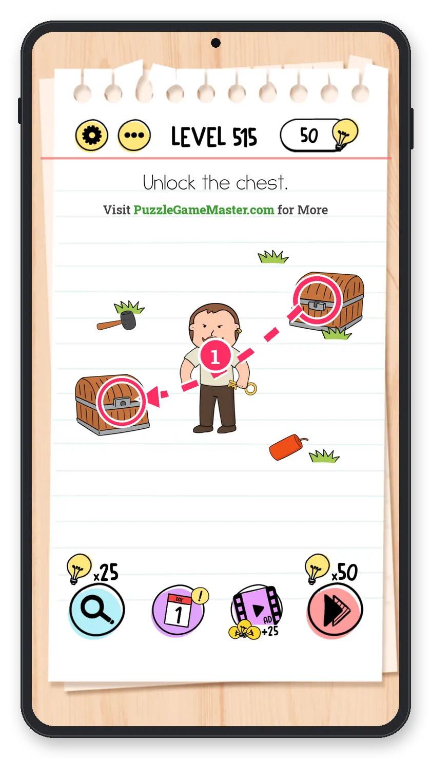 Brain Test: Tricky Puzzles Level 515 step 1: Repair the lock